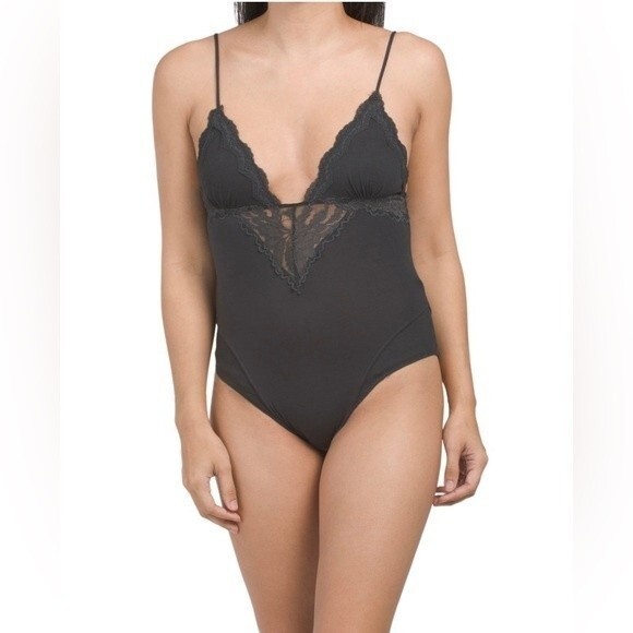 NWT Free People Perfect Pima Bodysuit. Washed Black. Small - Picture 4 of 15